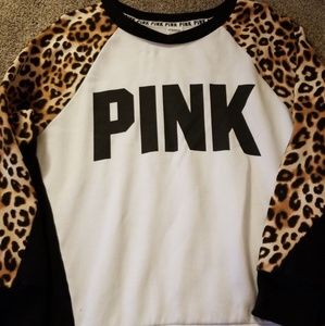 PINK Leopard Crew